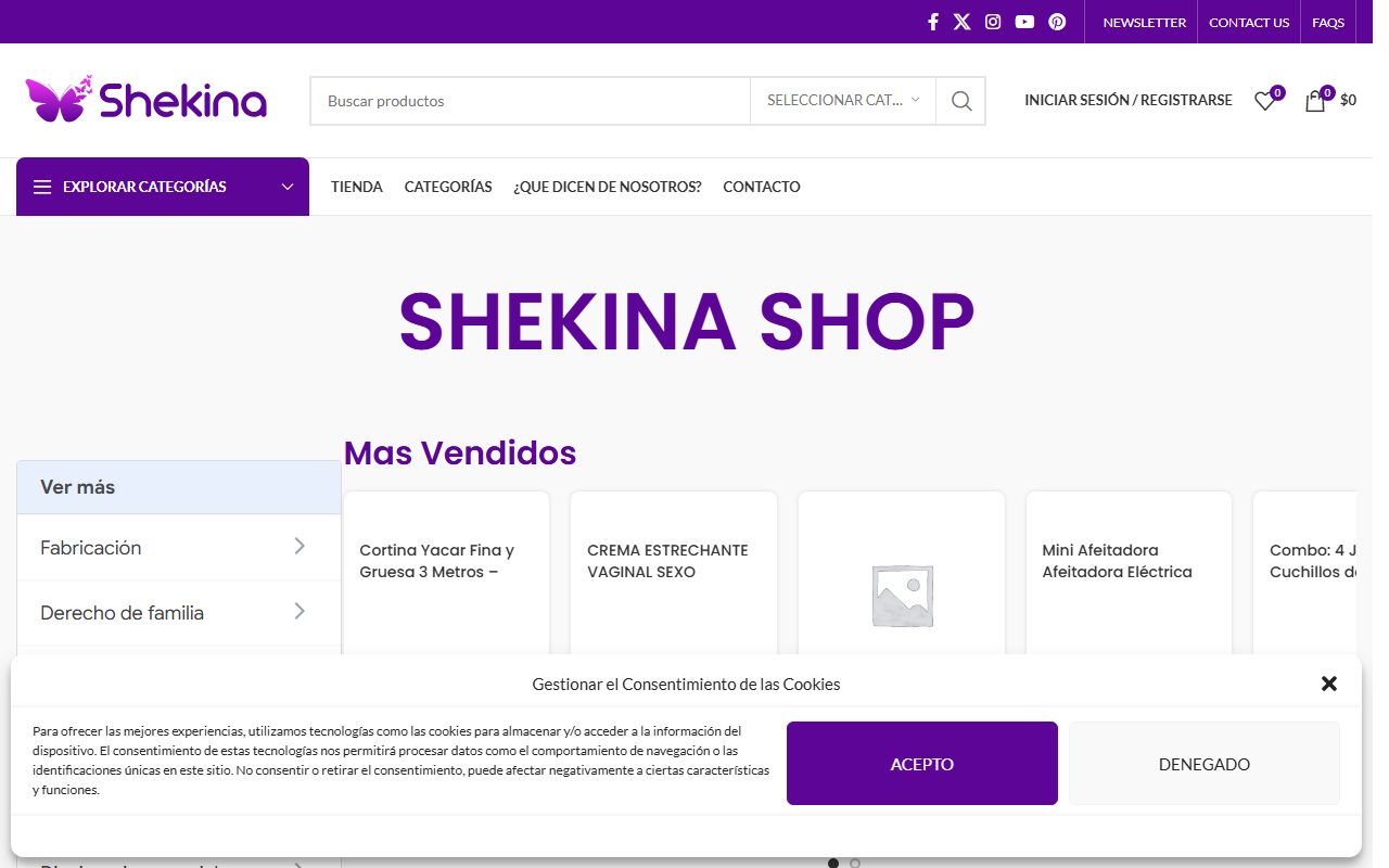 Vista previa de Shekina Shop